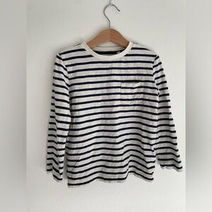 NWOT Mini Boden Striped Long Sleeve Tee Shirt Navy and White